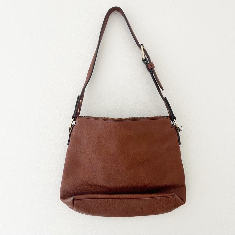 Liz Claiborne brown faux leather shoulder purse bag